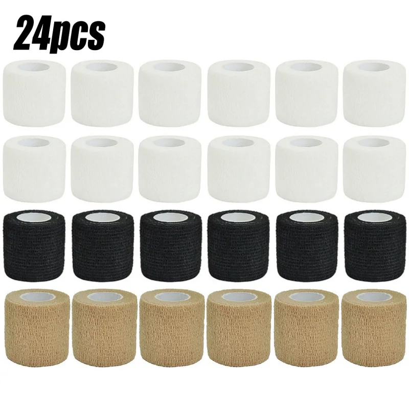1-24Pcs Sports Elastic Tattoo Grip Bandage Wraps Tapes Nonwoven Waterproof Self Adhesive Finger Protection Tattoo Accessories