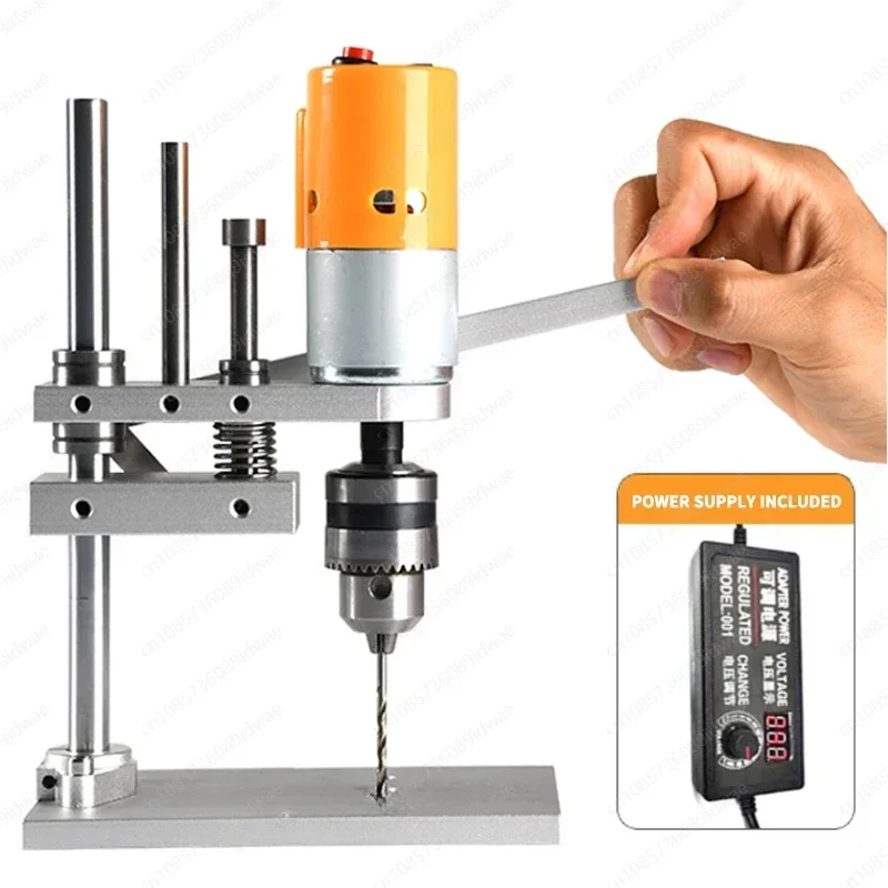 Benchtop Drill Press High Precision PCB Drilling Machine Woodworking Drilling Home DIY Desktop Mini Drill for Wooden Jade