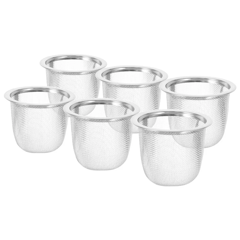 6 قطعة الفولاذ المقاوم للصدأ Infuser مرشح شبكي كبير لعشاق مصفاة شاي معدنية استبدال براد شاي تصفية اتقان غرامة #6