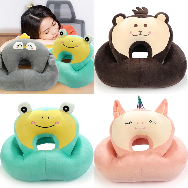 Travel Headrest Student Lunch Break Lie Pillow Office Aircraft Head Support Neck Pillow Cute Hug Pillow Hollow Breathable Design