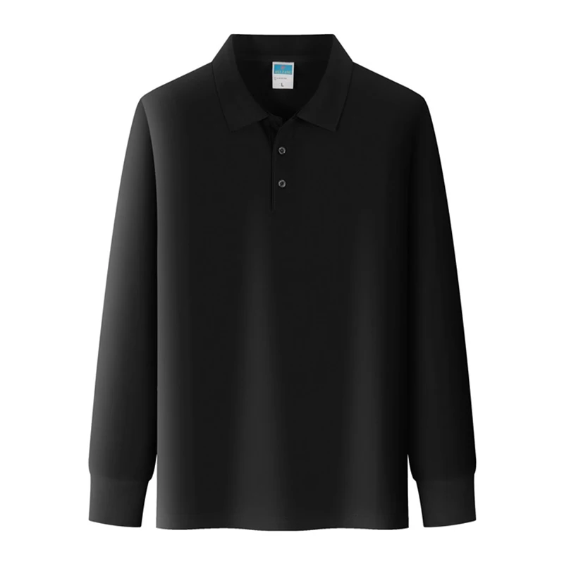 2023 Geavanceerde Herfst Winter Solide Mannelijke Smart Casual Polo 'S Anti-Pilling Pro-Omgeving Heren Warm Zakelijk Basisshirt