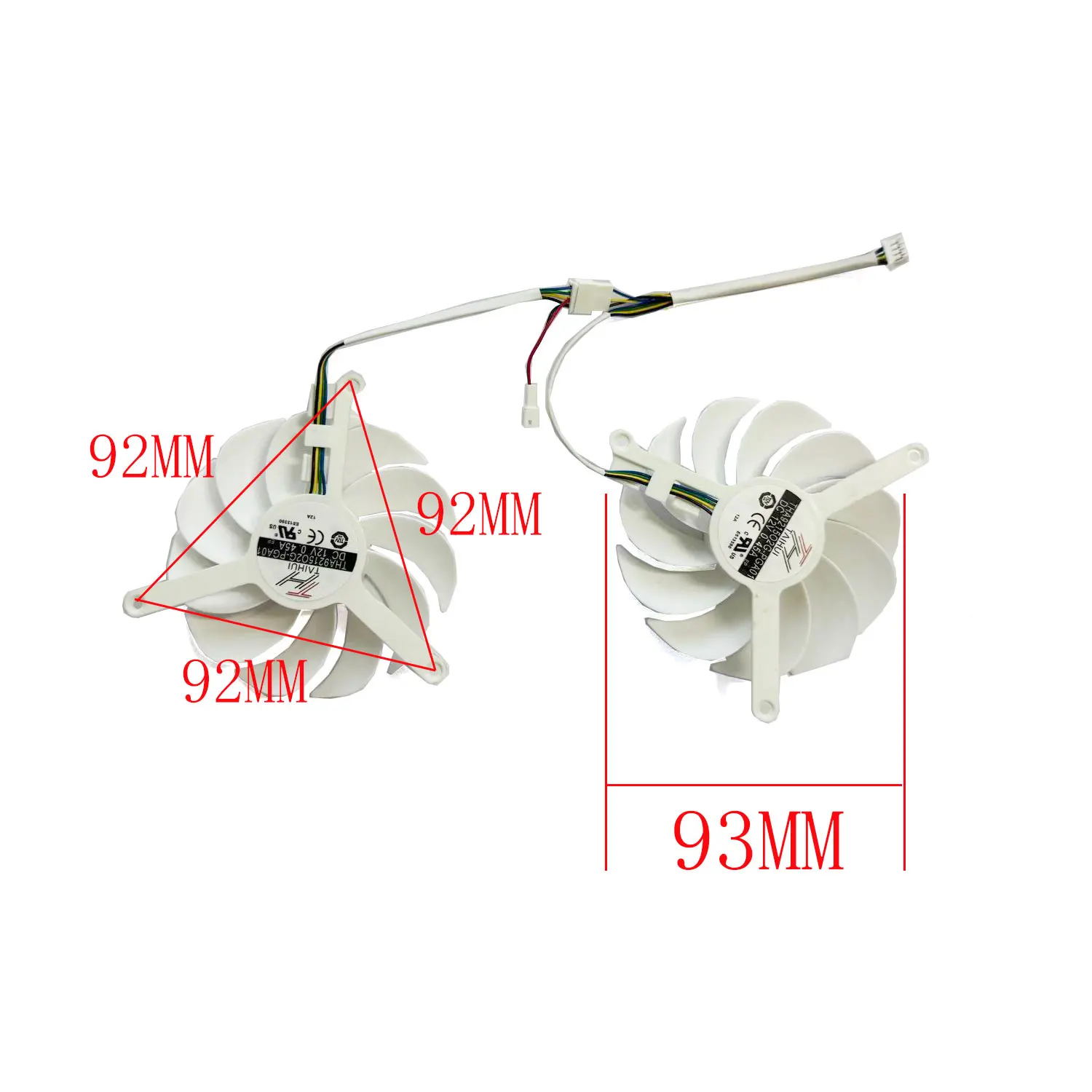 NEW THA9215O2H-PGA01 4PIN 93MM GPU cooling fan for PALIT GeForce RTX™ 4060 Ti 4070 white graphics card