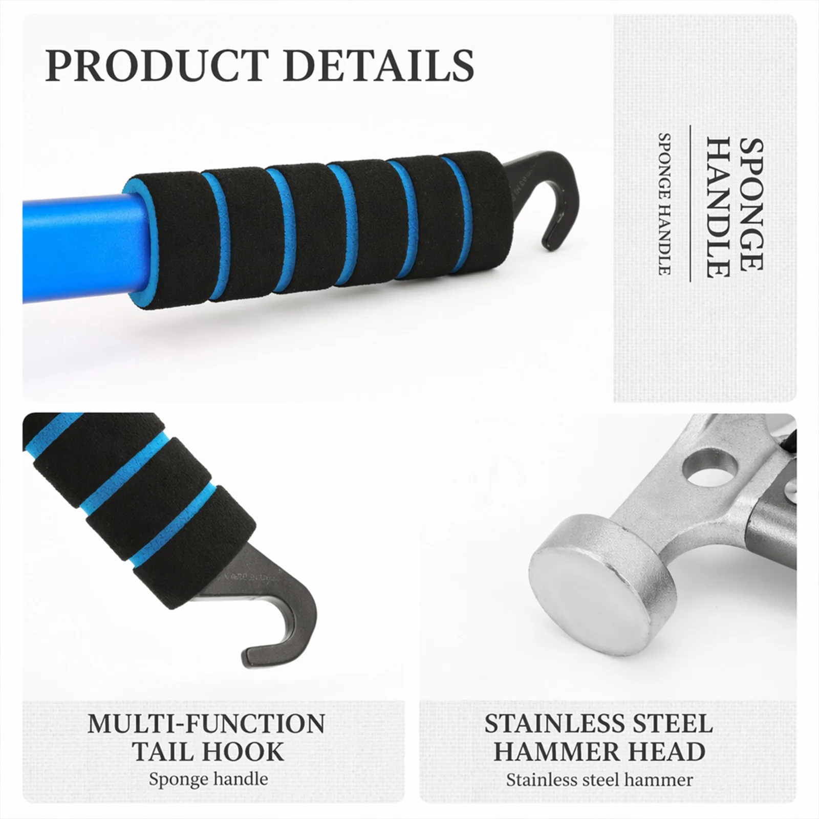 3-In-1 Functional Tent Stake Hammers with Sponges Handle Useful Convinient Hammers Multi Purpose for Camping Hiking Backpacking