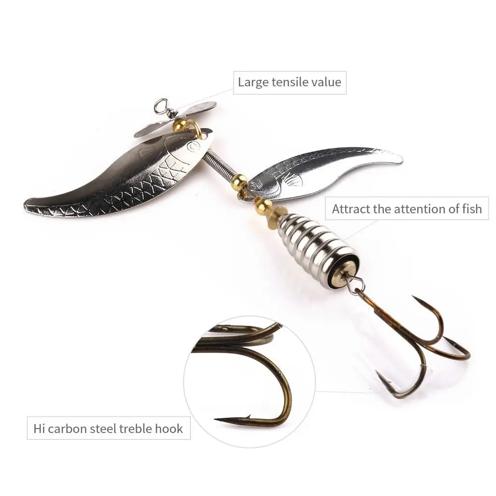 2024 Sequin Spoon Metal Wobbler Fishing Lure Sequins Metal Rotating Spinner Spoon Catfish 10cm 14.6g/9.3cm 13.1g Crank Bait