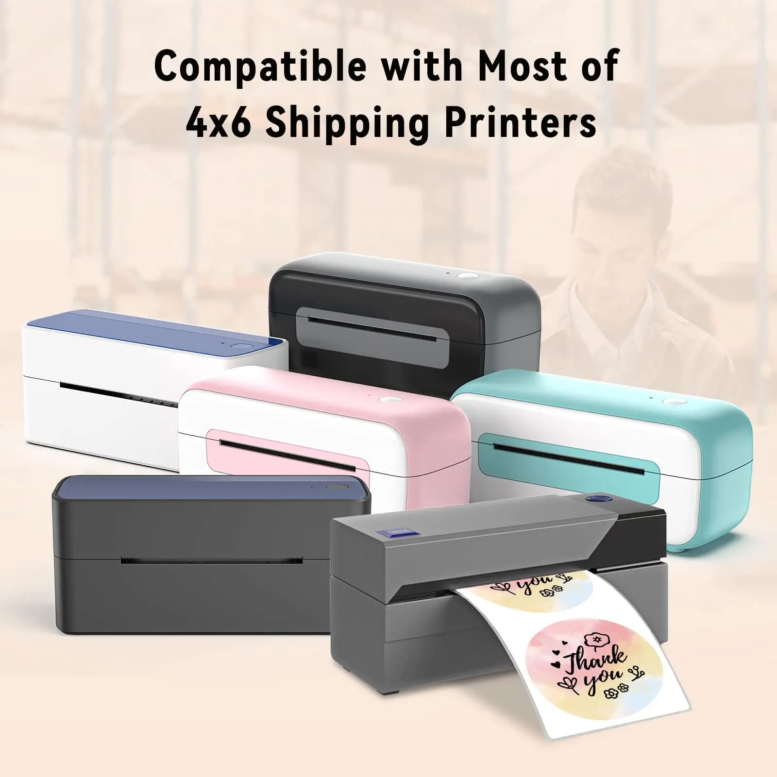 Circle Labels 2"/3" Thermal Round Gradient Color Label for DIY Logo Design Small Business Compatible Most Shipping Label Printer