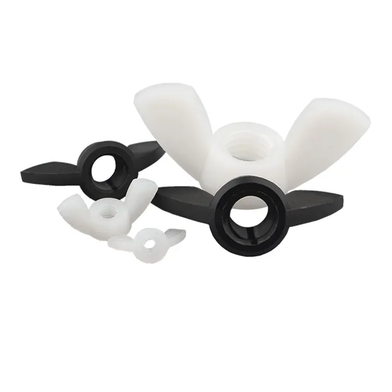 5 ~ 20 قطعة أسود/أبيض النايلون الجناح الجوز M3 M4 M5 M6 M8 M10 M12 النايلون الجناح البلاستيك معزول المكسرات