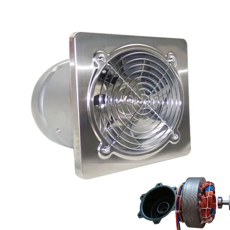 12นิ้วสแตนเลสท่อท่อไอเสียพัดลม Booster 6 ''ห้องน้ำห้องครัวแขวนผนังหน้าต่างพัดลม Air Ventilator Extractor blower