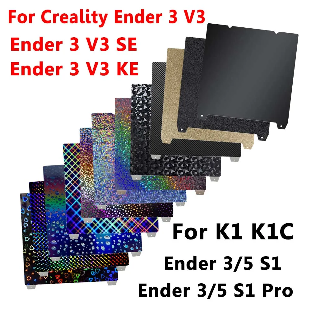 لوحة PEI لـ Ender 3 V3 SE، Ender 3 V3 KE، Ender 3/5 S1 Pro Build Plate K1C سرير ساخن لـ Creality K1، Ender 3 V3 PEI Sheet #1