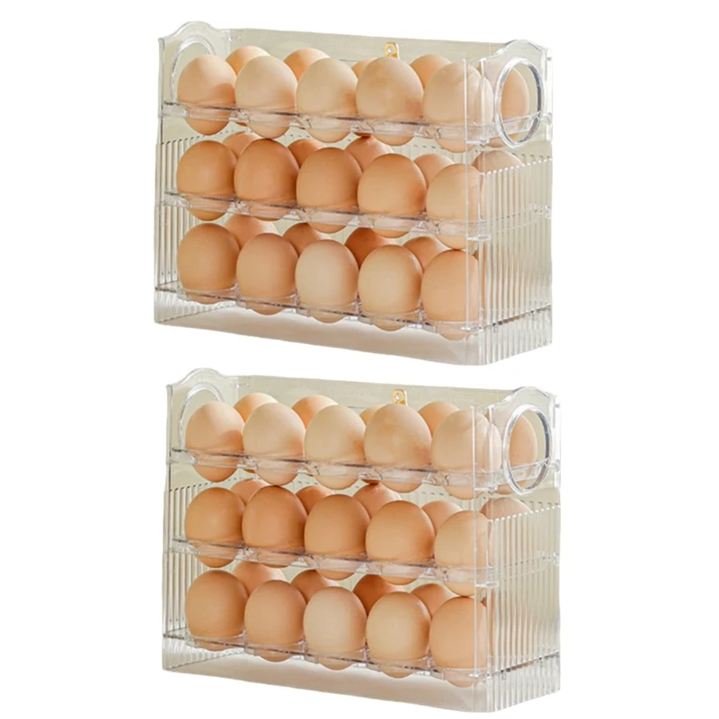 

Refrigerator Egg Rack Flip Fridge Door Egg Storage Rack Tray Container Space Saving Egg Storage Box Rack