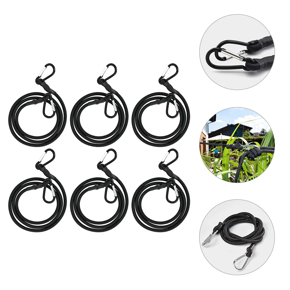 

6pcs Bungee Cords Heavy Duty Camping Rope Luggage Straps Hooks Wear Resistant Material Outdoor Indoor Use Elastic Strings