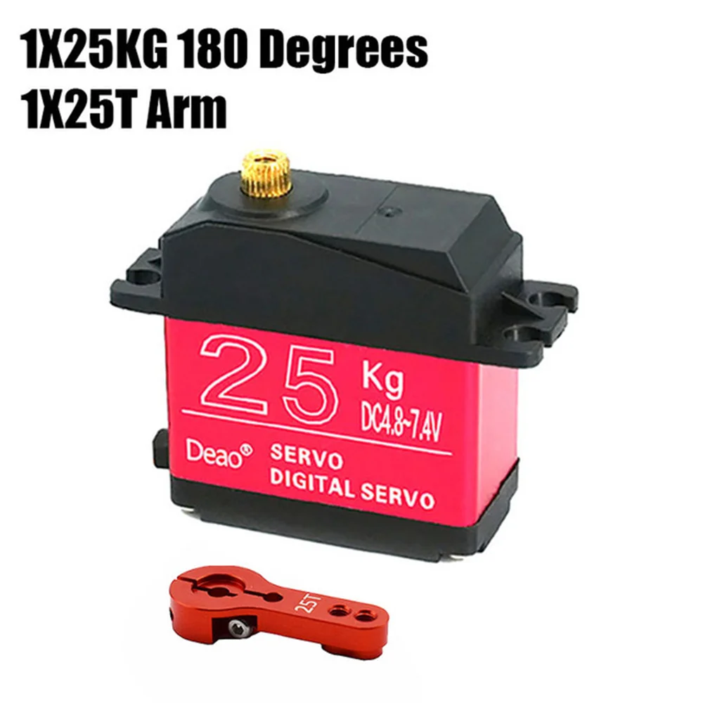 High torque digital servo waterproof 20KG 25KG 30KG 35KG servo 180 degrees 270 degrees metal gear 25T RC truck mechanical arm