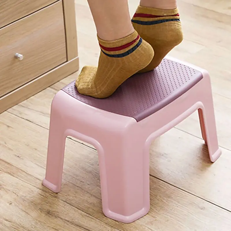 1Pc Children Bath Stools With Anti-slip Pads, Coffee Table Low Footstool Household Furniture Change Shoes Stool Kids Footrest