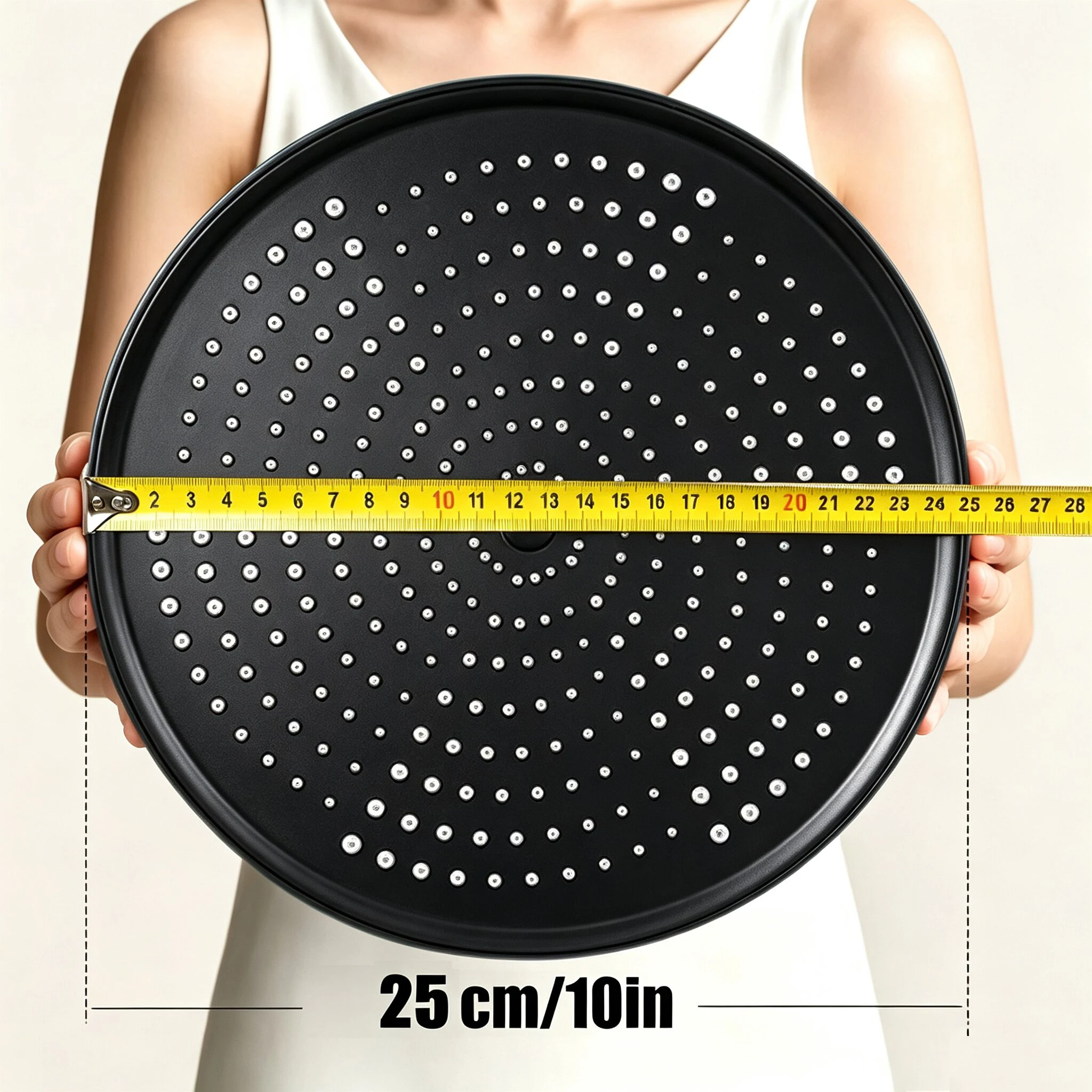 25CM High Pressure Big Panel Ceiling Mounted Shower Head High Flow 10 Inches Round Pressure Boosting Design Spa Bathroom Shower