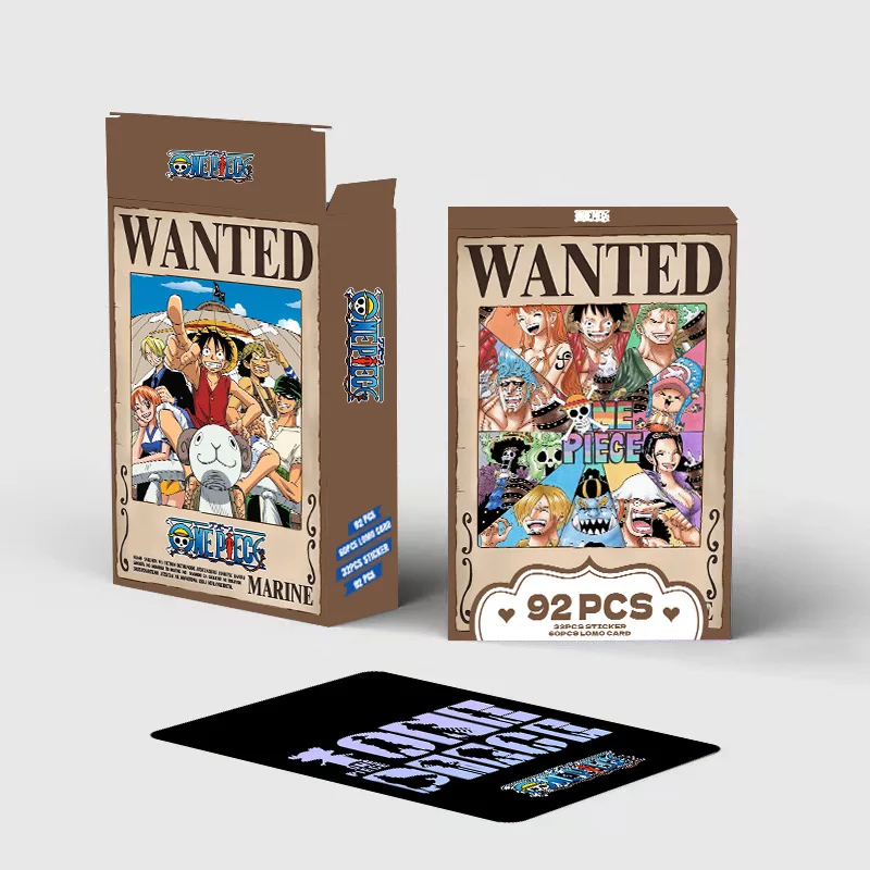 92PCS/set LOMO Card One Piece Wanted Double Sided HD Color Printed Photo Card Collectible Card Sticker Greeting Card