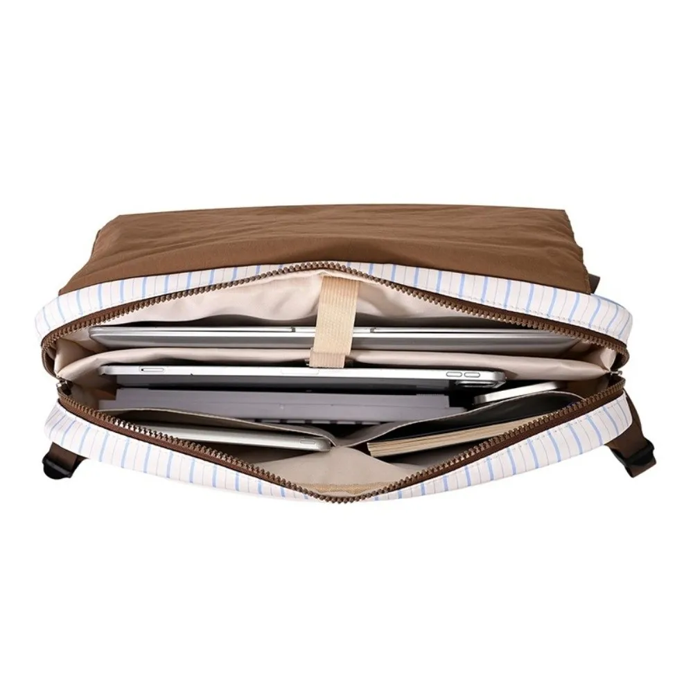 Short Trip Travel Double Shoulder Student Backpack Plaid Print Canvas Computer Backpack Laptop Bag for Lenovo Dell Laptop