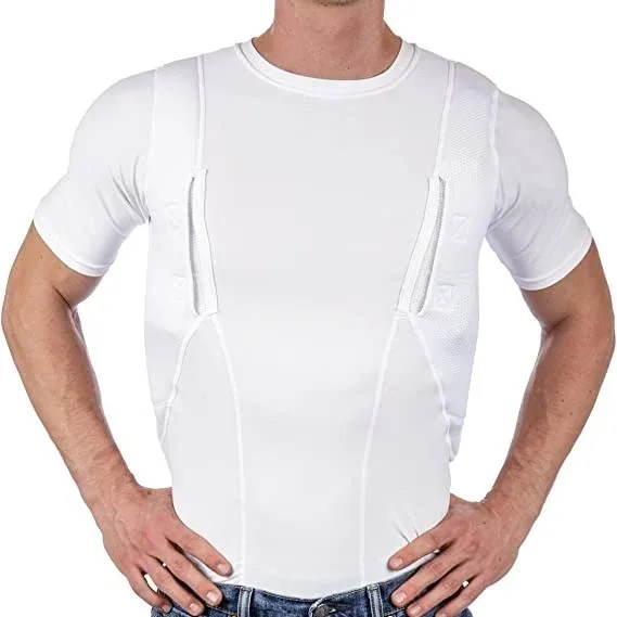 Tactical Short Sleeve Men's T-Shirt High Elasticity Breathable Quick Dry Summer Cross-Border Independent Station Hidden Gun H...