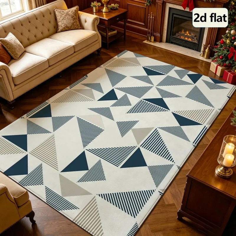 1 Piece of Geometric Triangle Pattern Fabric Carpet, Soft and Comfortable, Suitable for All Seasons, Lightweight and Easy to Maintain, Home Decor, Living Room Decor, Bedroom Decor, Autumn, Winter
