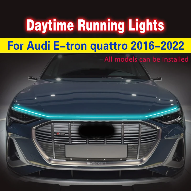 12V LED DRL Daytime Running Lights Daylight For Audi e-tron quattro 2016-2022 Waterproof Flexible Fog light Decorative Lamp