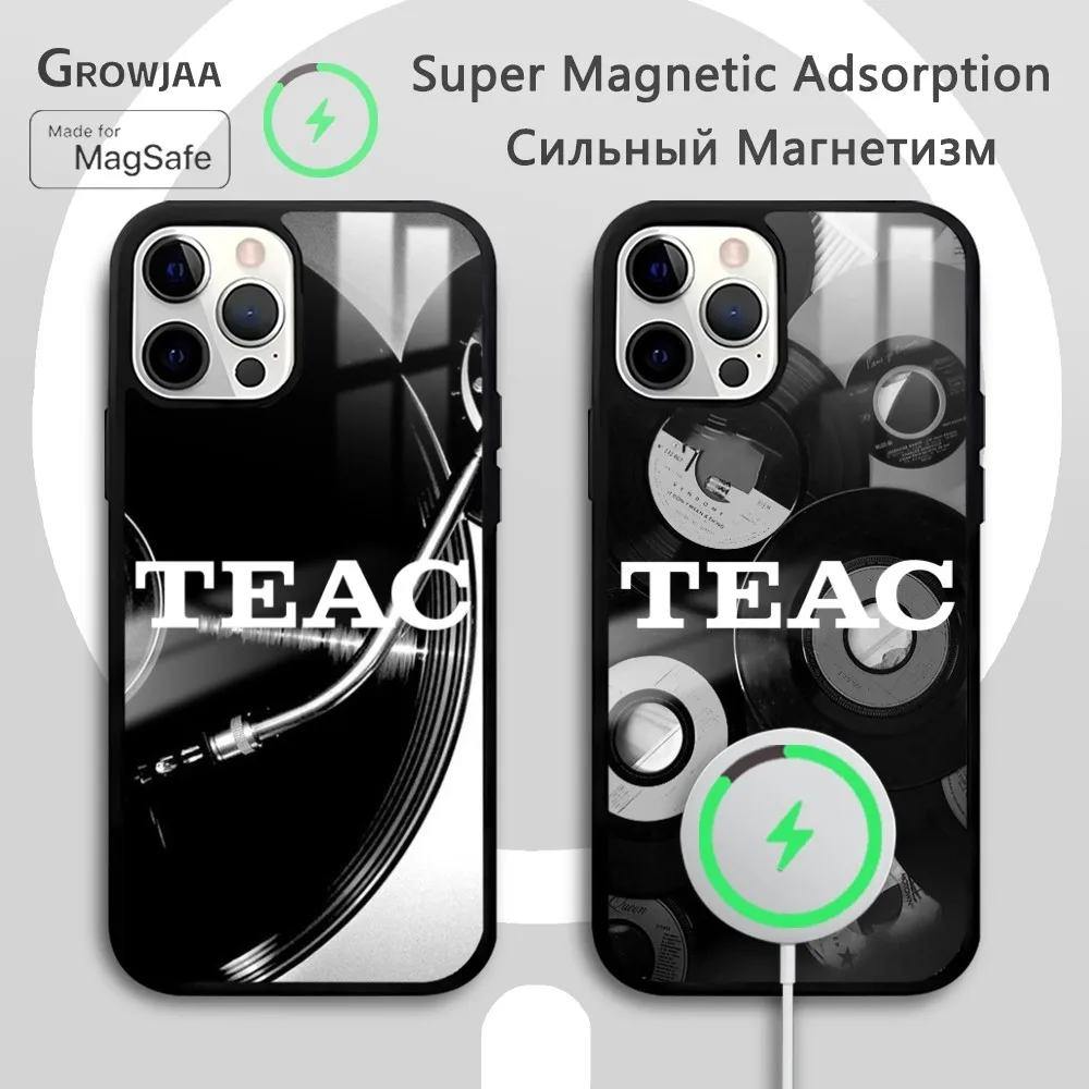 

T-TEACes Music DJ Phone Case For iPhone 16 15 14 13 12 11 Pro Max Plus Mini New Magsafe Mirror Wireless Magnetic Cover