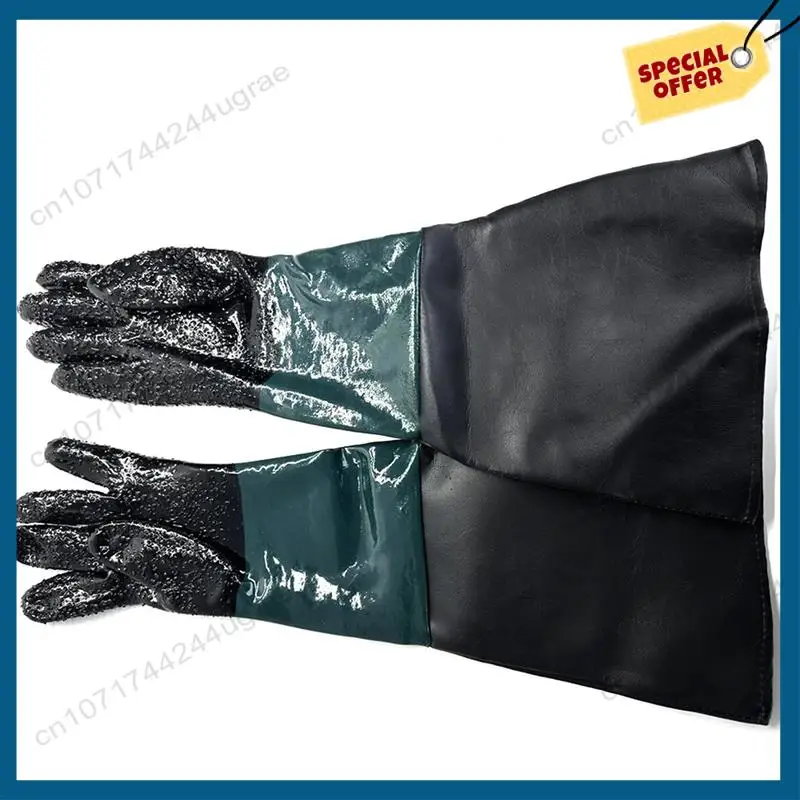 

-A15I 4X Blast Rubber Gloves For Sandblasting Sandblaster Sand Blast Cabinet Sandblasting Gloves Sandblaster Parts 23.6 Inch