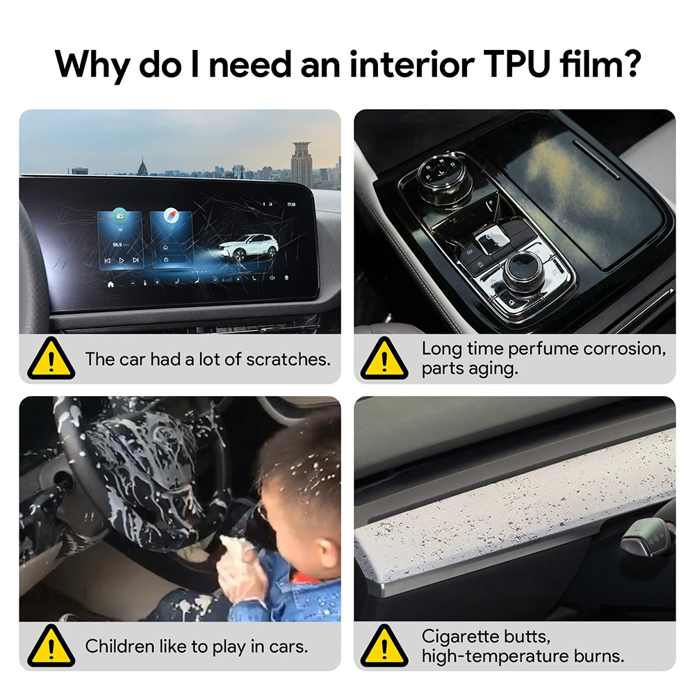 Protective Interior Film Anti-scratch for Ford Territory 2024 2025 Equator Sport Car TPU Center Console Screen Accessories