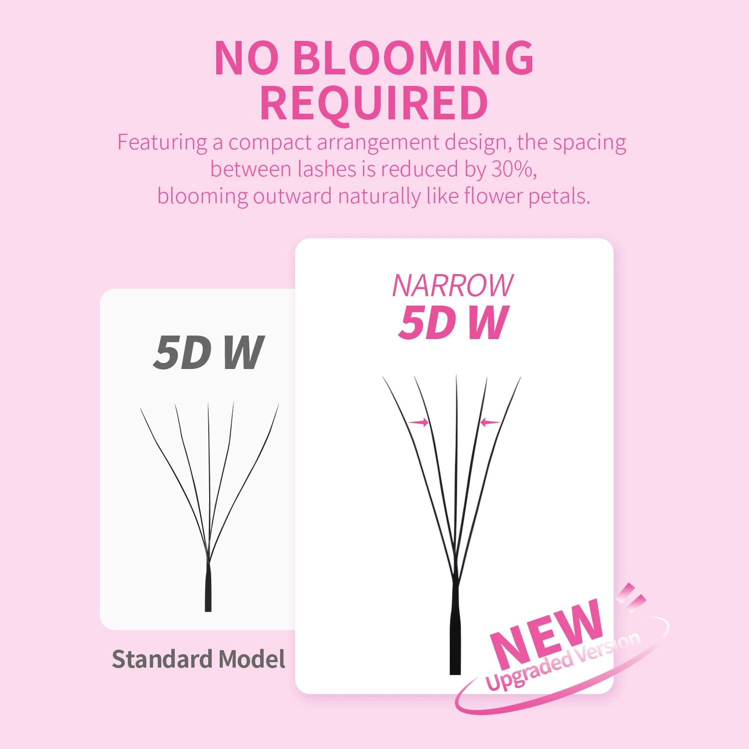 GLAMLASH V Shape Narrow 3D4D5D W Eyelash Extension Natural Soft Small Fan Fluffy Look Mesh Volumen Premade Lashes