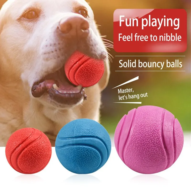 Solid Elastic Ball Toy Training Teddy Golden Retriever Chewing Ball Medium and Large Dog Chewing Resistant Molar Pet Toy Ball