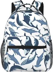 Shark Sharks Backpack Fashion Travel Hiking Camping Daypack Computer Backpacks Bookbag for Men Women