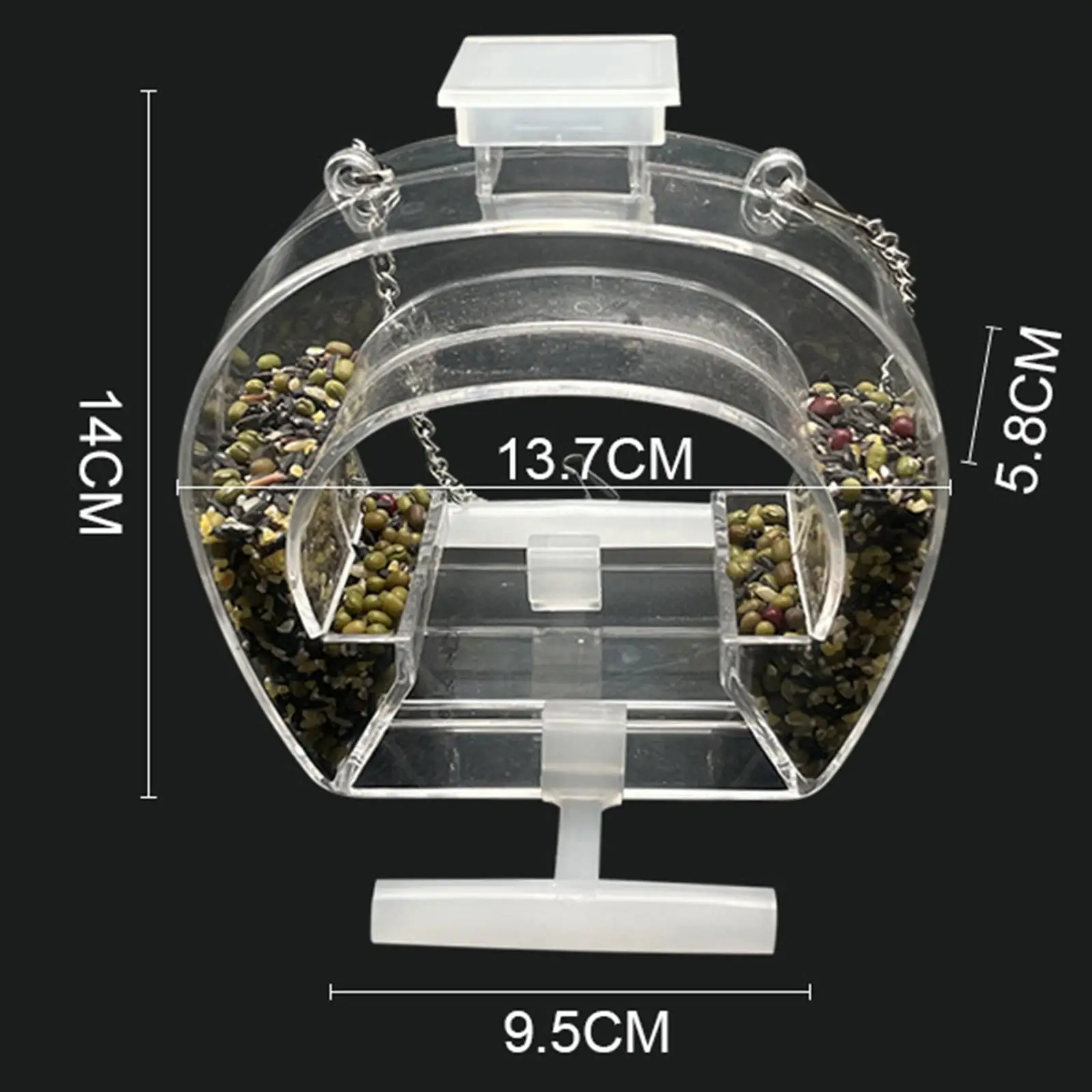 Picture 7: Acrylic Hanging Bird Feeder Large Capacity with Perch for Yard