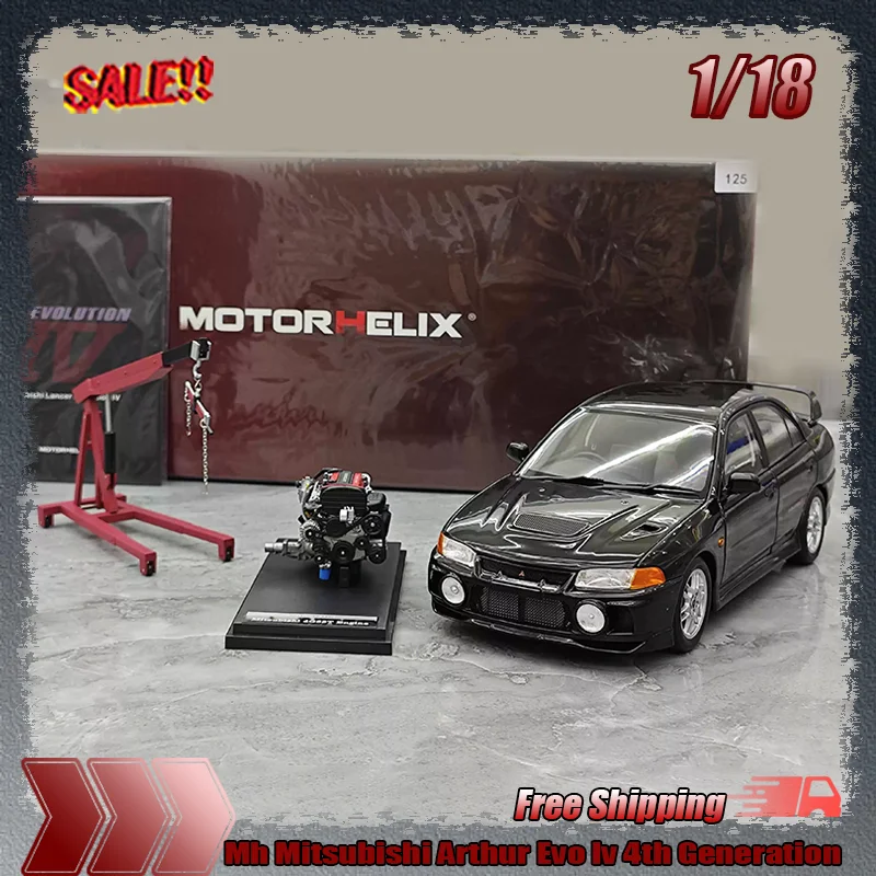 

New Mh 1:18 Scale Mitsubishi Evo Iv 4th Generation Simulation Alloy Diecast Miniature Car Model Collectible Customized Toys Gift