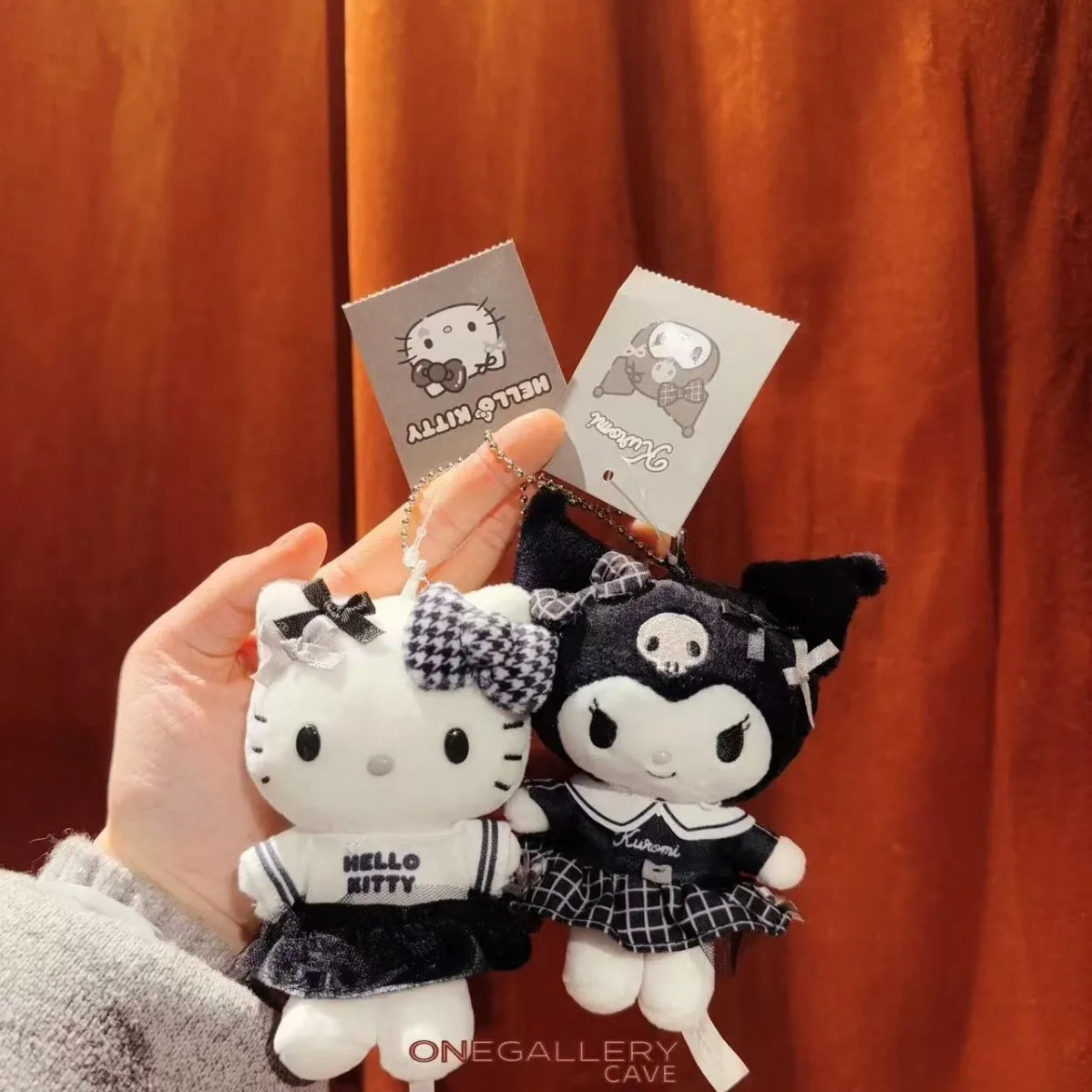 

Sanrio Hello Kitty Black And White Impression College Cartoon Plush Toys Hello Kitty Keychain Backpack Pendant Decoration Gift