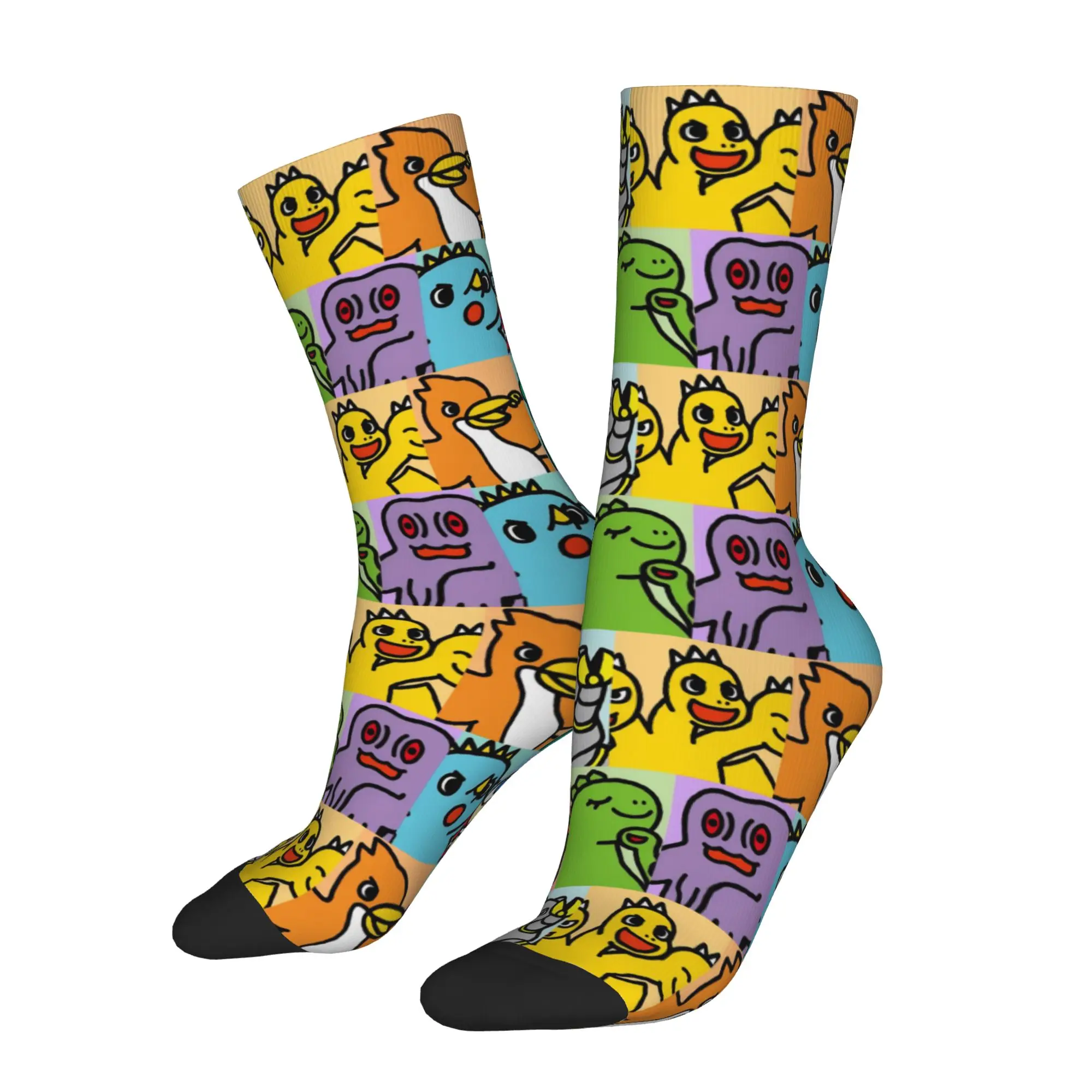 Chibi Monster Raids Again Socks Men Women Polyester Manga Socks High Quality Spring Summer Autumn Winter Middle Tube Socks Gifts