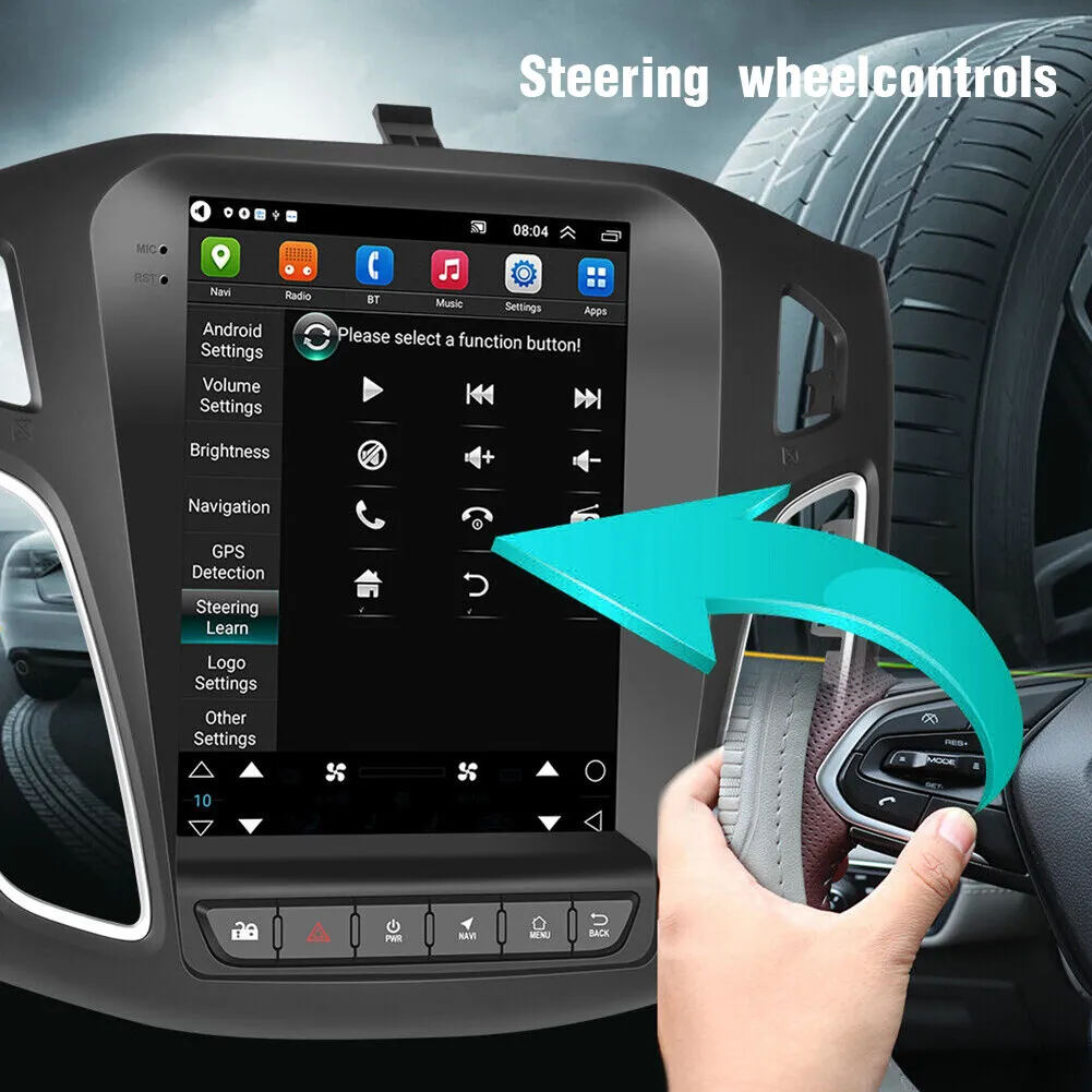 2+32G 9.7inch Car Radio for Ford Focus 2012-2018 Android 13 Touch Screen Stereo 1024X600 fit for Carplay/Android Auto/SWC/FM RDS