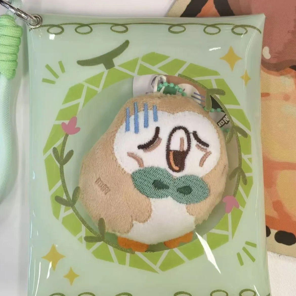 New Pokémon Rowlet Office Worker Plush Bag Charm Cute Green Owl Doll Unique Creative Backpack Decor Collectible Souvenir Gift