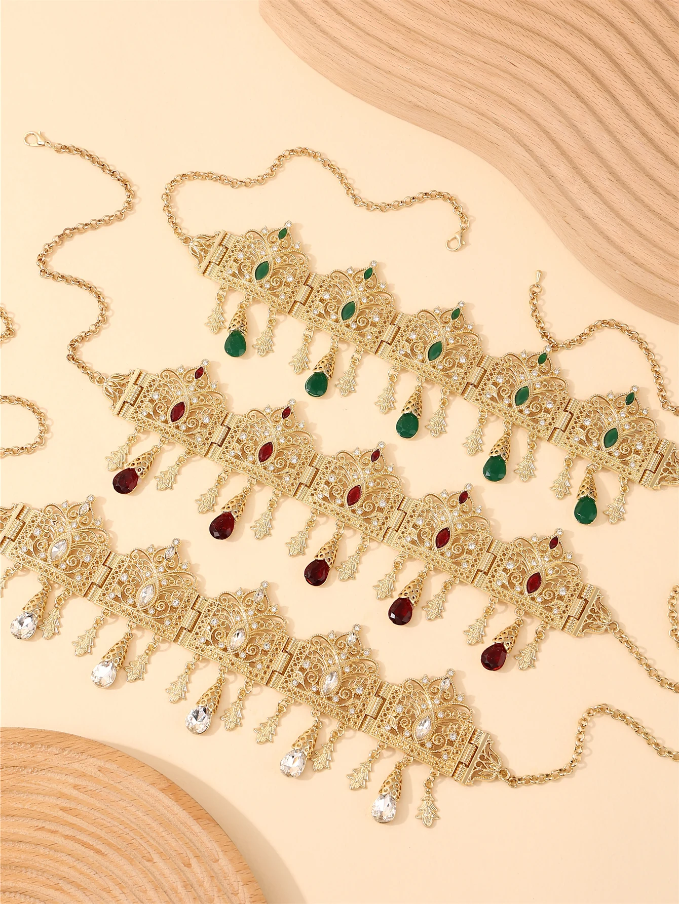 Cadena para la cabeza de mujer argelina, adecuada como cadena para el cuello, estilo retro, accesorios para fiestas de bodas y festivales
