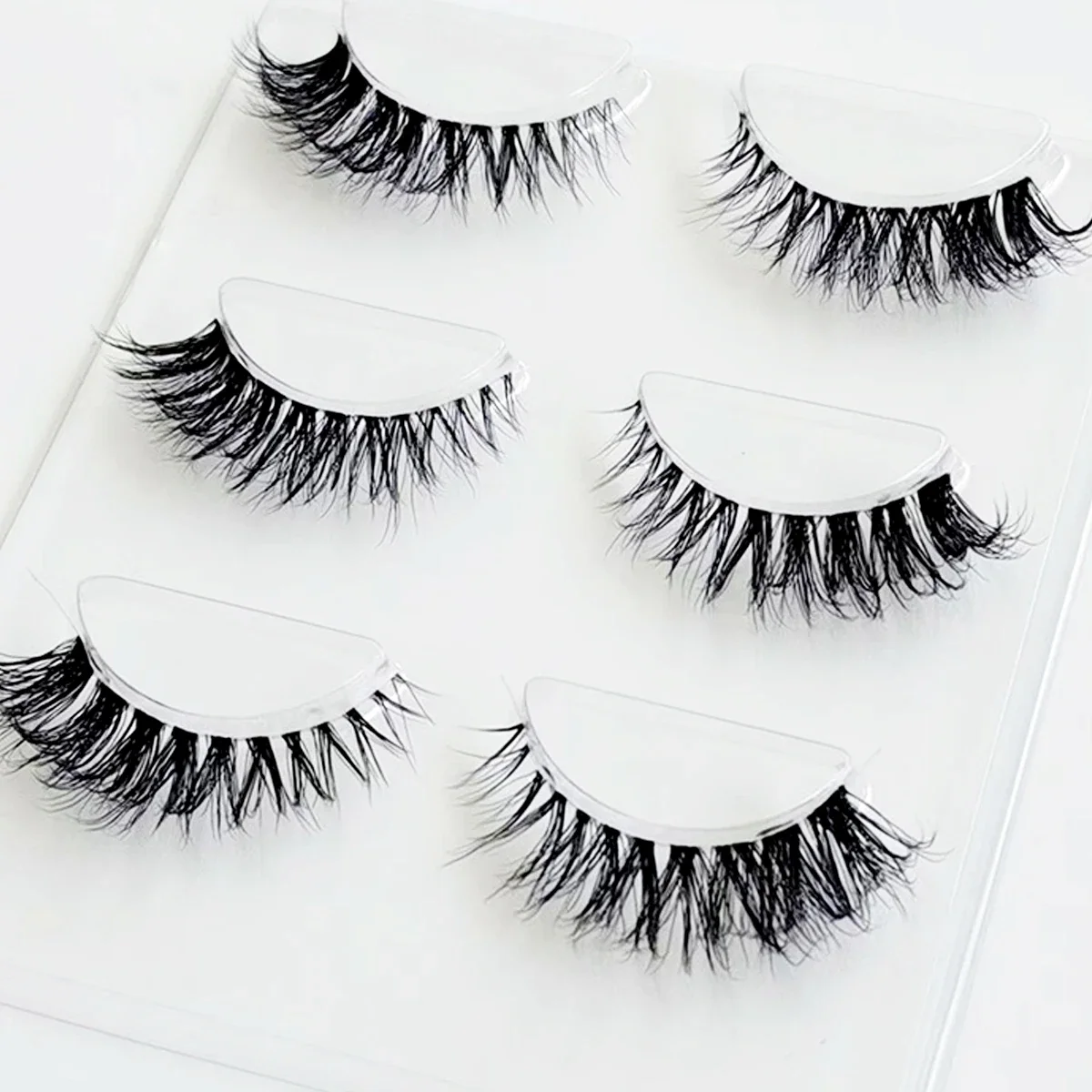 Neue 3pairs Nerz Wimpern Klar Band Wimpern Kreuzmuster Transparent Band Falsche Wimpern Handgemachte Dramatische Wimpern Oberen Wimpern