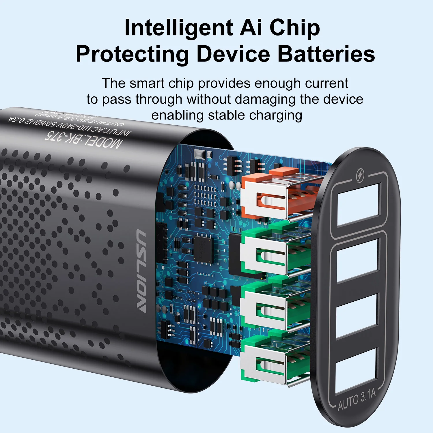 USLION 3A USB Charger Quick Charge 3.0 For Huawei iphone Xiaomi USB Fast Wall Charger Mobile Phone Charger Adapter Fast Charging - náhled 5