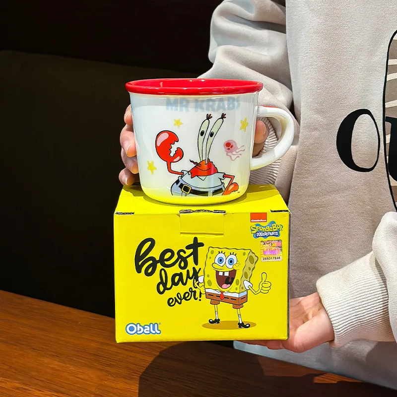 2025 Potdemiel Spongebob Squarepants القدح Kawaii باتريك ستار القهوة الحليب كوب سيراميك Ins الكورية الكرتون أنيمي زوجين هدية #2