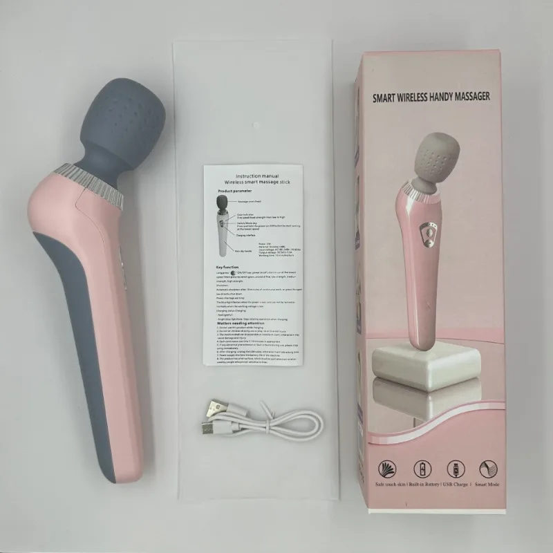 

Пистолет для глубокого массажа тканей, перезаряжаемый через USB, портативный массаж мышц всего тела, 5-скоростной регулируемый пистолет для фасции, розовый и черный