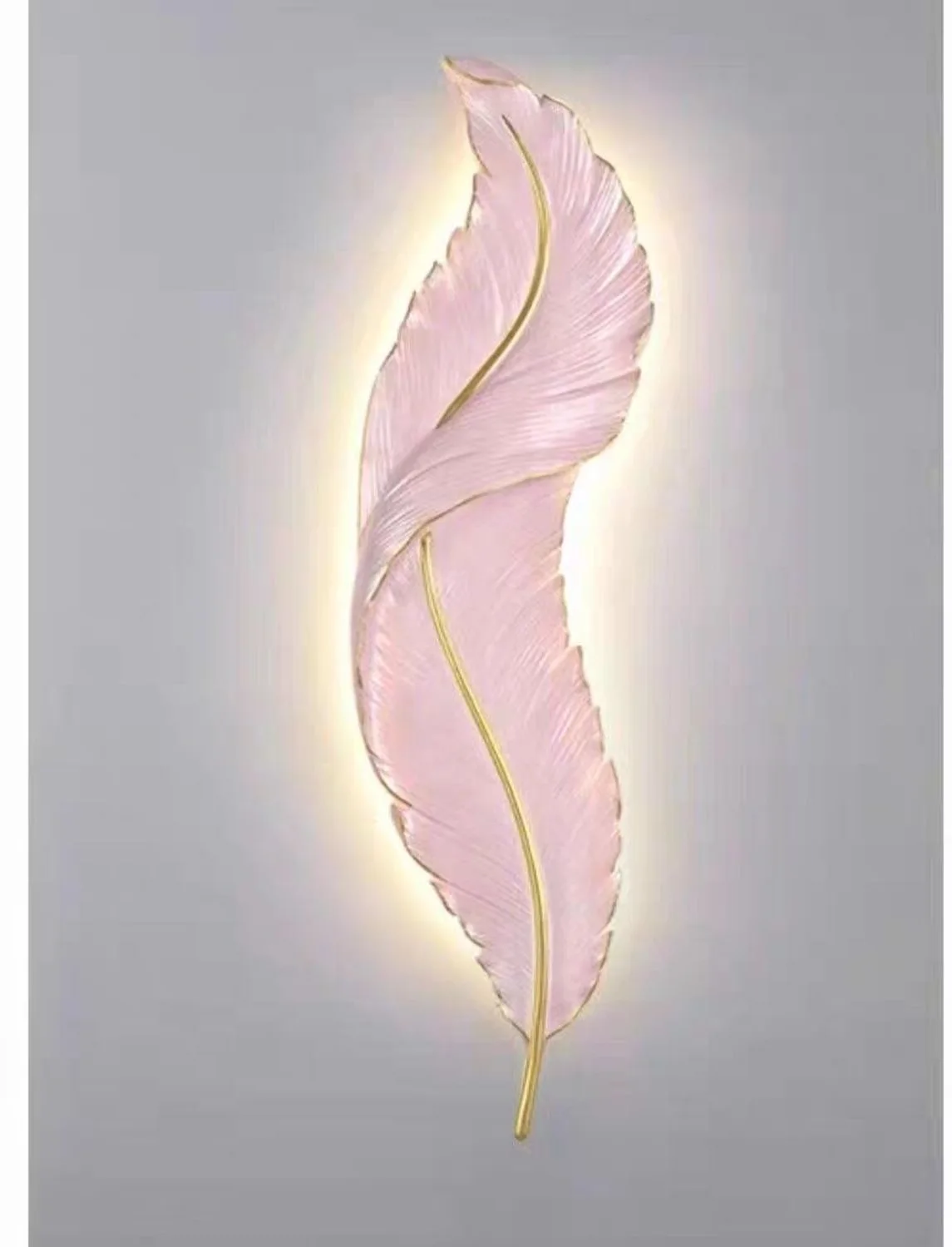 LED feather background wall light aisle porch bedroom three-color dimming wall light