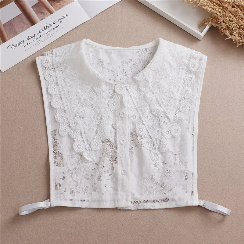 

Fashion Shirt Fake Collar for Women Detachable Collar False Collar Lapel Shirt Lace Floral Embroidered Fake Collar Decoration