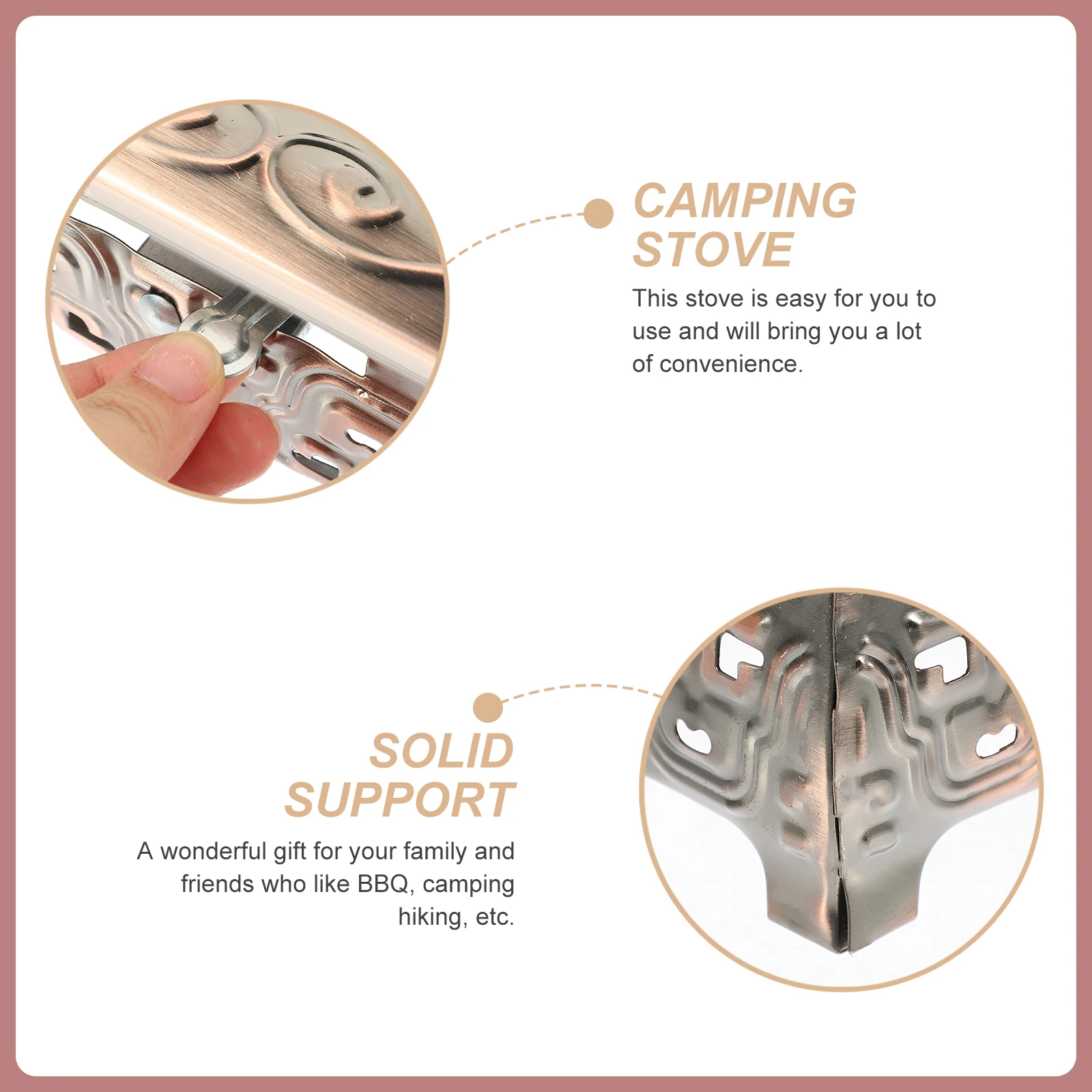 

Portable Small Stove Multi function Barbecue Camping Supply Metal Gas Stove Outdoor Wok Picnic Hiking Lightweight Stainless