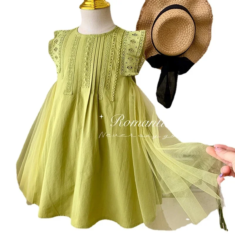 Summer Girls Dress Lace Princess Dress Flower Girl Dresses Birthday Party Dress Kids Wear Clothes Baby Girl Dress 2 3 4 5 6 7 8Y