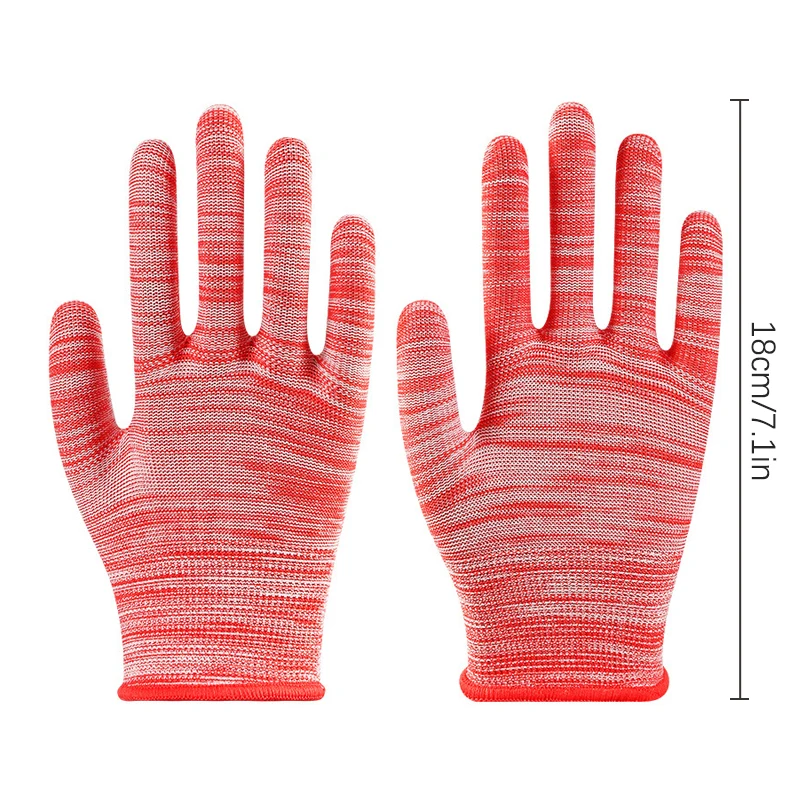 1Pair Stripe Nylon Gardening Gloves Color Non-Slip Working Gloves Housekeeping Gloves For Yard Cleaning Planting Working