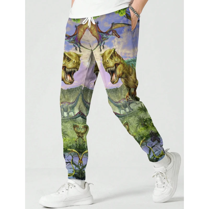 Pantalones de chándal Y2k con estampado 3d de animales para hombre, ropa de calle informal para exteriores, Hip Hop, Jogging, Año Nuevo, perros, moda masculina