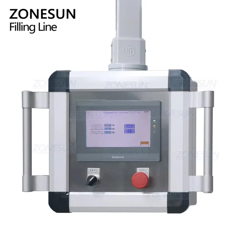 Automatic 4-Head Servo Liquid Filling Capping Machine Ropp Tamper Proof Bottle Production Line ZONESUN ZS-FAL180B2