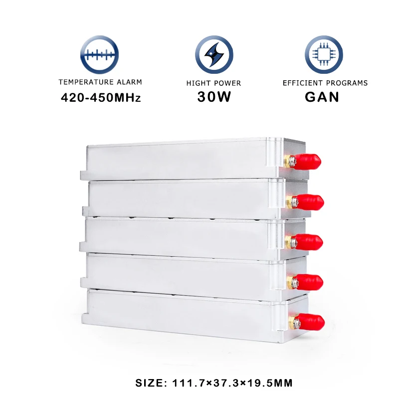 

30w 420-450MHz Anti FPV Signal Module GaN Blocking PA VCO Source C-UAS UAV Jamming Autel Mavic 3 Counter Anti-Drone System RF