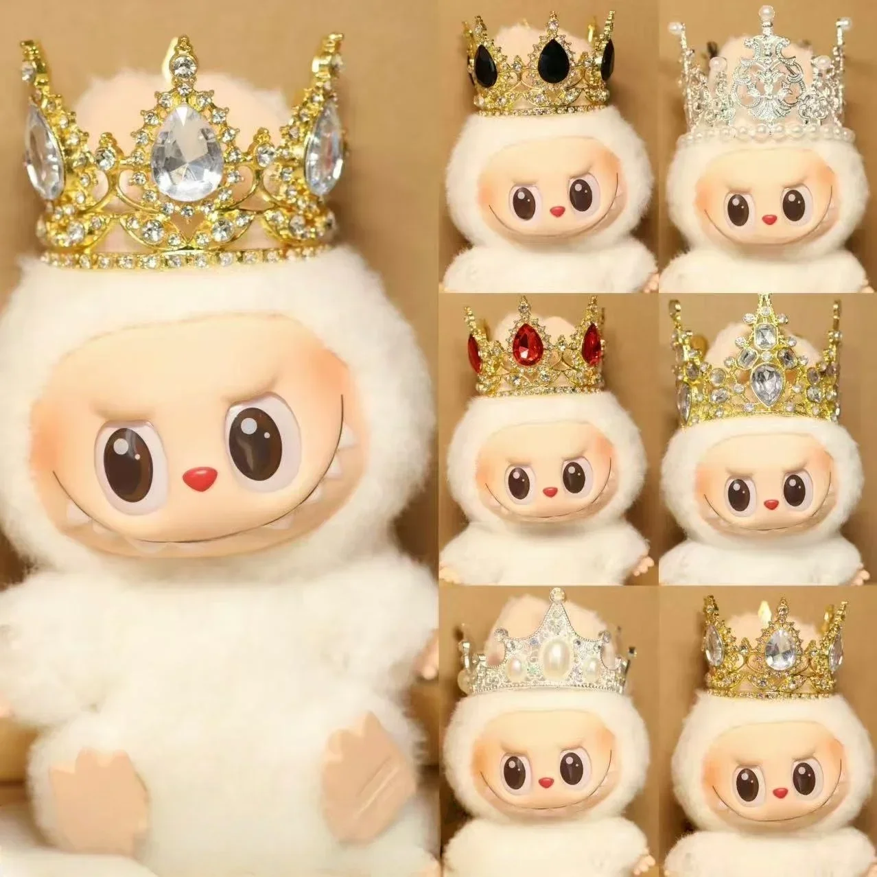 

for Labubu Children's Toys Plush Doll Headwear Street Fashion Gorgeous Colorful Crown Jewelry Accessories Diy Handmade Dress Up