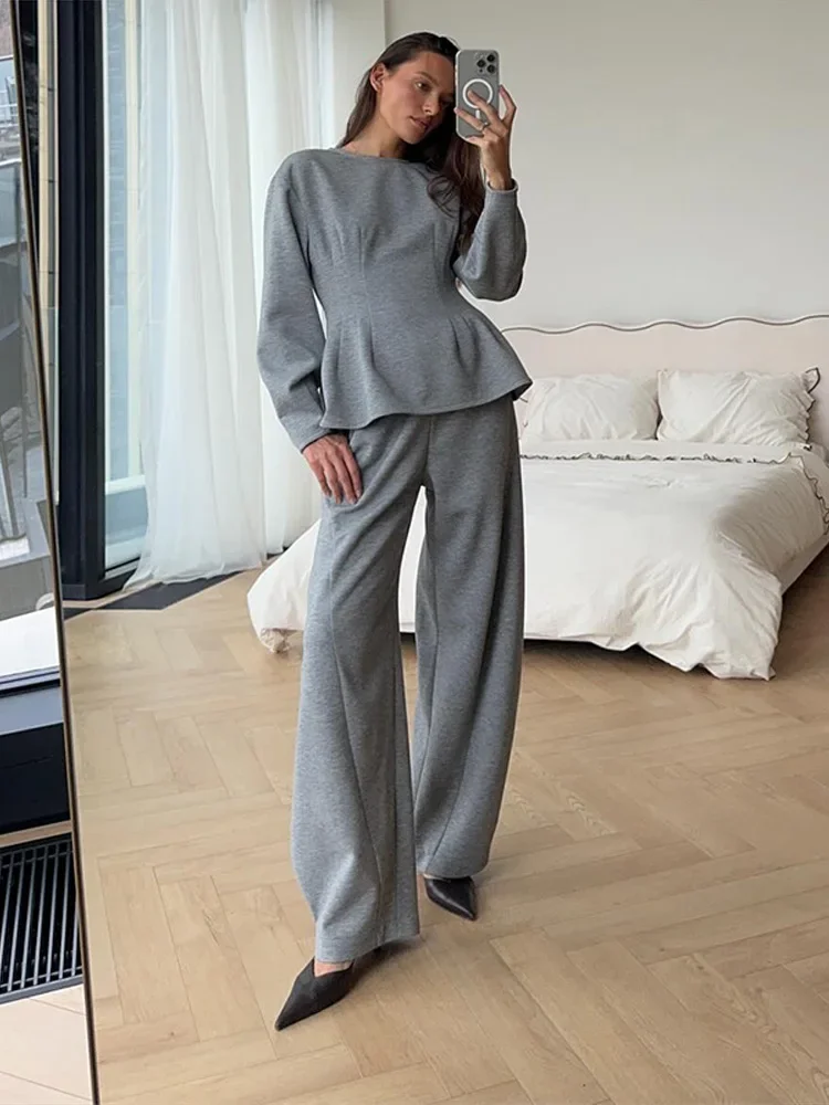 Frauen 2-teilige Anzüge Gedruckt Pullover Pullover Hosen Sets Straße Weibliche Rollkragen Langarm Tops Hohe Taille Hosen Neue Outfit – Detail 25