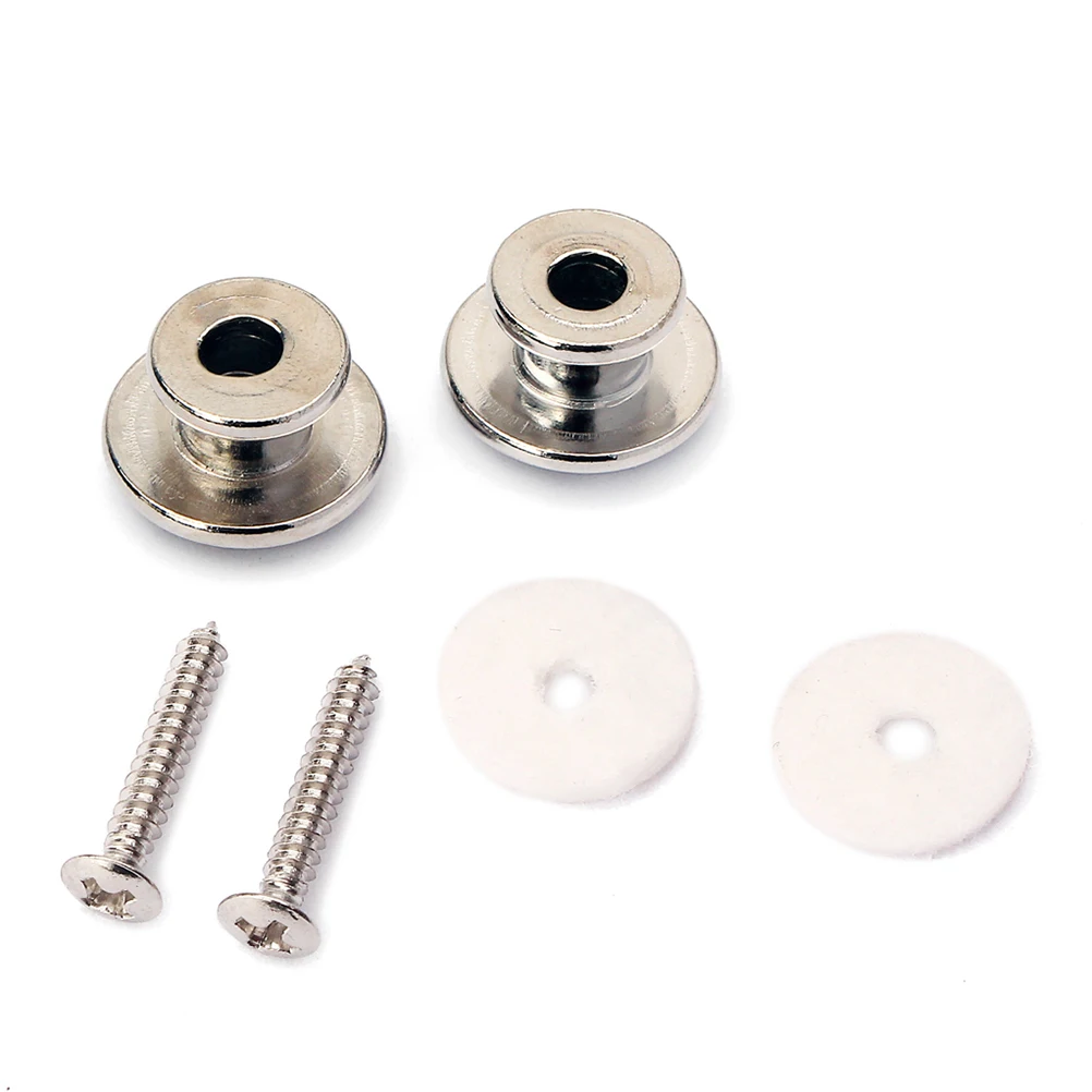 

2 Pcs Mushroom Head Buckle Guitar Strap Lock Button Mushrooms Bass Locks Metal Long Legs